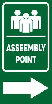 Assembly point  sign Stock Illustration
