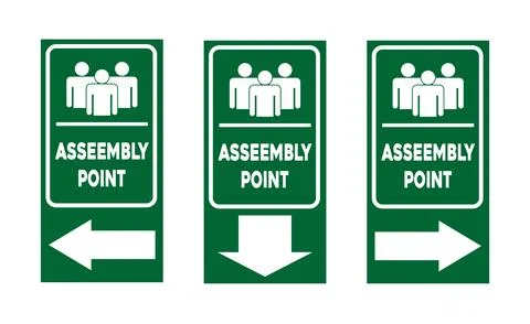 Assembly point  sign Stock Illustration