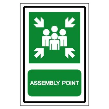 Assembly Point Symbol Sign, Vector Illustration, Isolated On White Background Stock Illustration