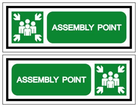 Assembly Point Symbol Sign, Vector Illustration, Isolated On White Background Stock Illustration
