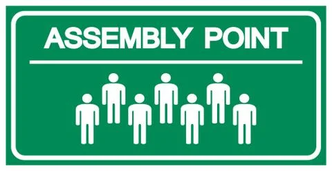 Assembly Point Symbol Sign, Vector Illustration, Isolated On White Background Stock Illustration