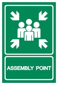 Assembly Point Symbol Sign, Vector Illustration, Isolated On White Background Stock Illustration