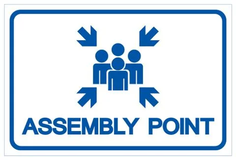 Assembly Point Symbol Sign, Vector Illustration, Isolated On White Background Illustration