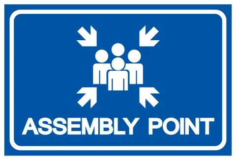 Assembly Point Symbol Sign, Vector Illustration, Isolated On White Background Stock Illustration