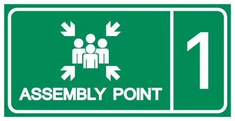 Assembly Point Symbol Sign, Vector Illustration, Isolated On White Background Stock Illustration