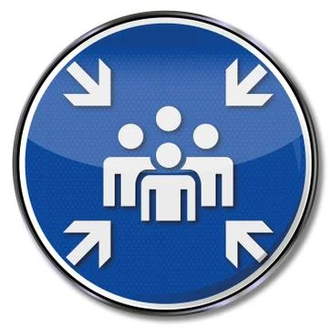 Assembly point, teamwork and fair Stock-Illustration