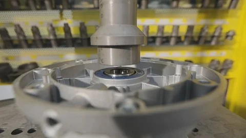 Assembly process in the production, engine assembly Video stock 120462988