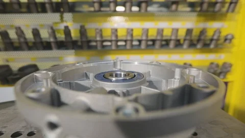 Assembly process in the production, engine assembly Video stock 120673554