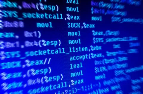 Assembly programming language code 스톡 사진