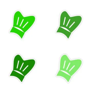 Assembly realistic sticker design on paper form chef Stock Illustration