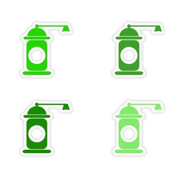 Assembly realistic sticker design on paper pepper mill Stock Illustration