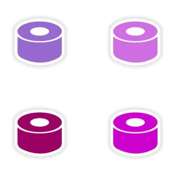 Assembly realistic sticker design on paper sushi Stock Illustration