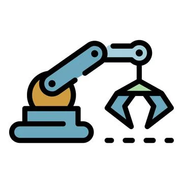 Assembly robot hand icon color outline vector Illustrazione stock