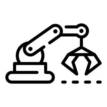 Assembly robot hand icon, outline style Illustrazione stock