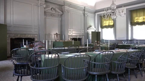 Assembly Room, Independence Hall, Philadelphia, Pennsylvania, USA. Stock Footage