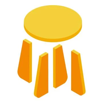 Assembly round table icon isometric vector. Furniture factory 스톡 일러스트