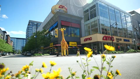 Assembly Row Somerville Street Pan During The Summer Stock Footage 277915072