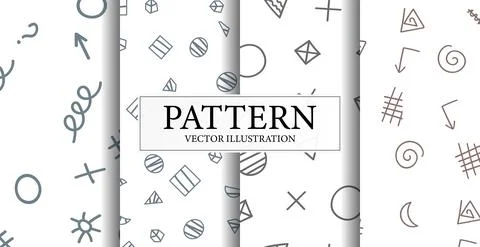 Assembly of seamless patterns, abstract shapes - Vector 스톡 일러스트