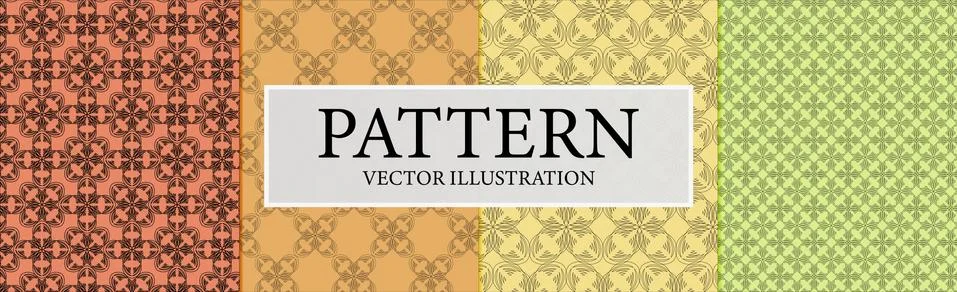 Assembly of seamless patterns, abstract shapes - Vector Stock Illustration