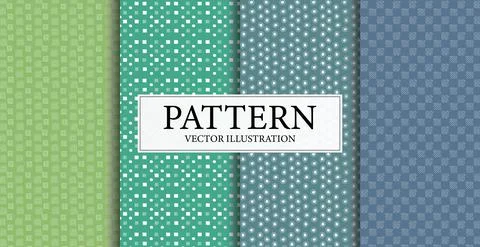 Assembly of seamless patterns, abstract shapes - Vector Stock Illustration