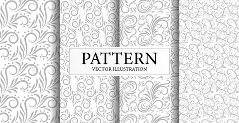 Assembly of seamless patterns, abstract shapes - Vector Stock Illustration