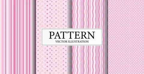 Assembly of seamless patterns, abstract shapes - Vector 스톡 일러스트