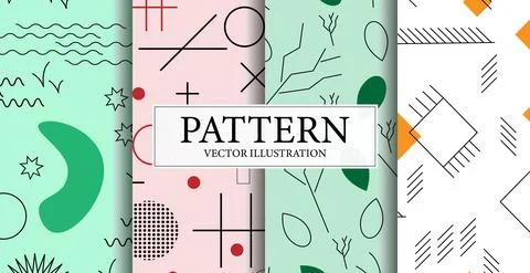 Assembly of seamless patterns, abstract shapes - Vector 스톡 일러스트