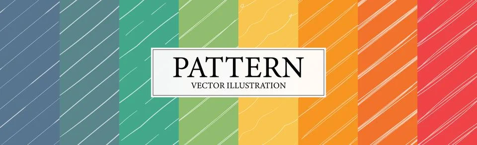 Assembly of seamless patterns, abstract shapes - Vector Stock Illustration
