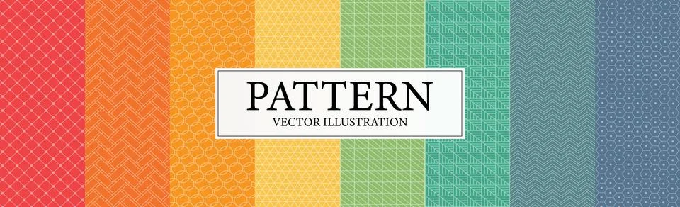Assembly of seamless patterns, abstract shapes - Vector 스톡 일러스트