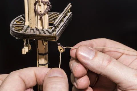 Assembly of ship model Stock Photos