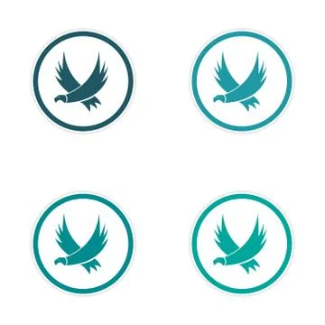 Assembly silhouette stickers Eagles Illustration