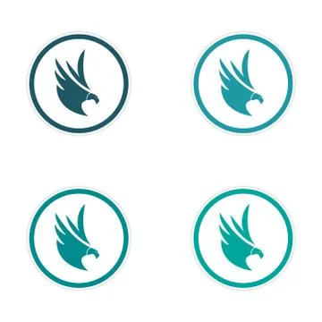 Assembly silhouette stickers Eagles Stock Illustration