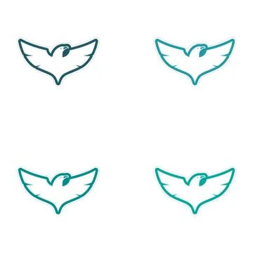 Assembly sticker eagle silhouette Illustrazione stock
