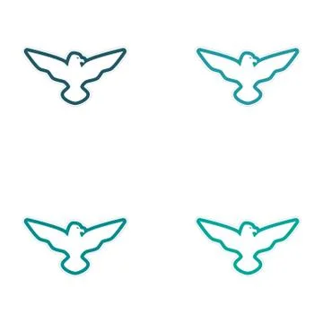 Assembly sticker eagle silhouette Stock Illustration