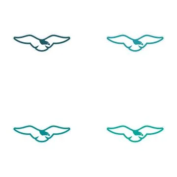 Assembly sticker eagle silhouette Illustrazione stock