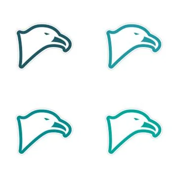 Assembly sticker eagle's head Stock Illustration