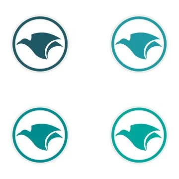 Assembly sticker flying eagle Stock Illustration