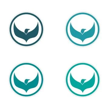 Assembly sticker flying eagle Stock Illustration