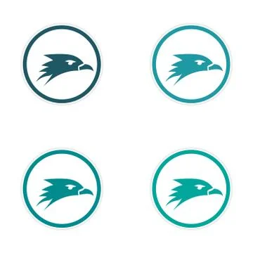 Assembly stickers eagle head logo Stock Illustration