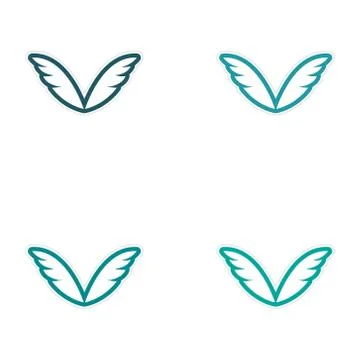 Assembly stickers eagle wings Stock Illustration