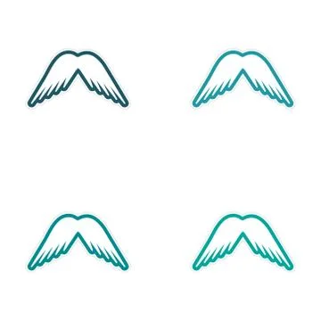 Assembly stickers eagle wings Stock Illustration