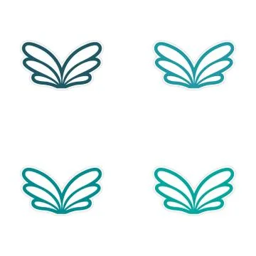 Assembly stickers eagle wings Stock Illustration