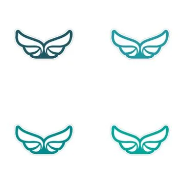 Assembly stickers wings eagle Stock Illustration