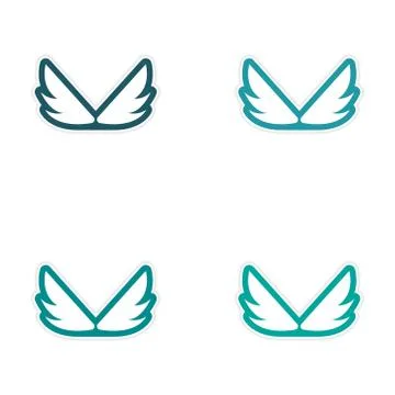 Assembly stickers wings eagle Stock Illustration