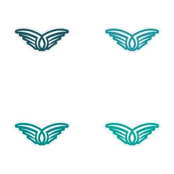 Assembly stickers wings eagle Stock Illustration