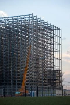 Assembly of storage rack warehouse Stock Photos
