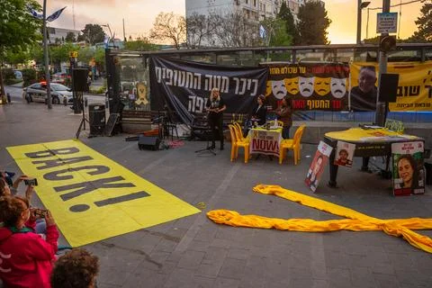 Assembly of support of the hostages, Haifa Stock Photos