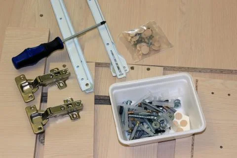 Assembly of the table Foto stock