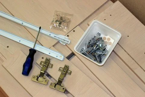 Assembly of the table Foto stock