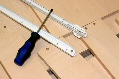 Assembly of the table Foto stock